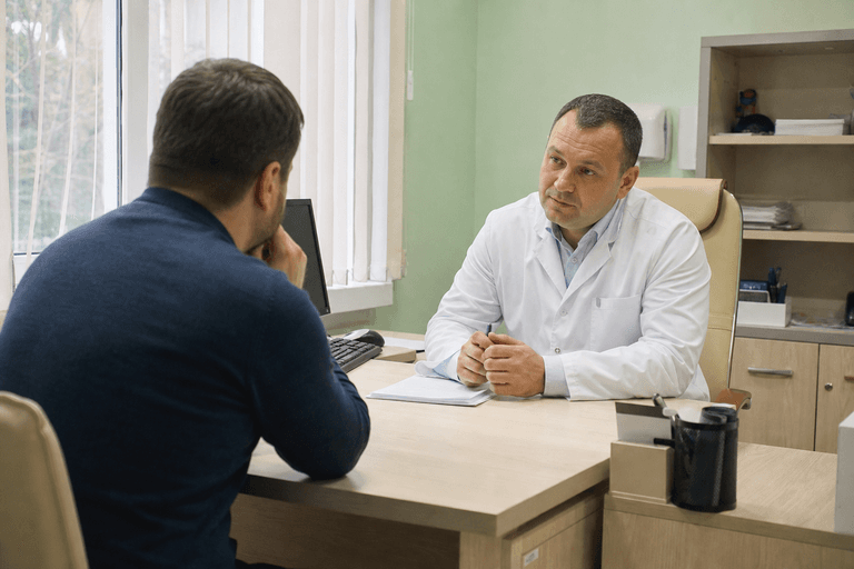 Консультация врача с пациентом в клинике «Наркология Москвы» по адресу: 142455, Московская обл, г Ногинск, г Электроугли, ул Школьная, д 25