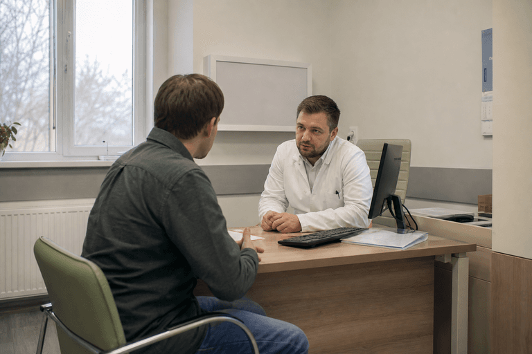 Консультация врача с пациентом в клинике «Наркология Москвы» по адресу: 127282, г Москва, Заревый пр-д, д 15