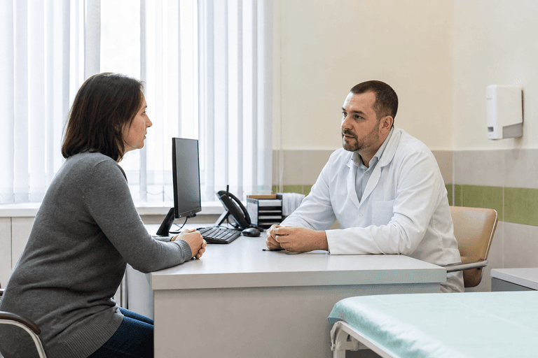 Консультация врача с пациентом в клинике «Наркология Москвы» по адресу: 143026, Московская обл, г Одинцово, пгт Новоивановское, ул Агрохимиков, д 2