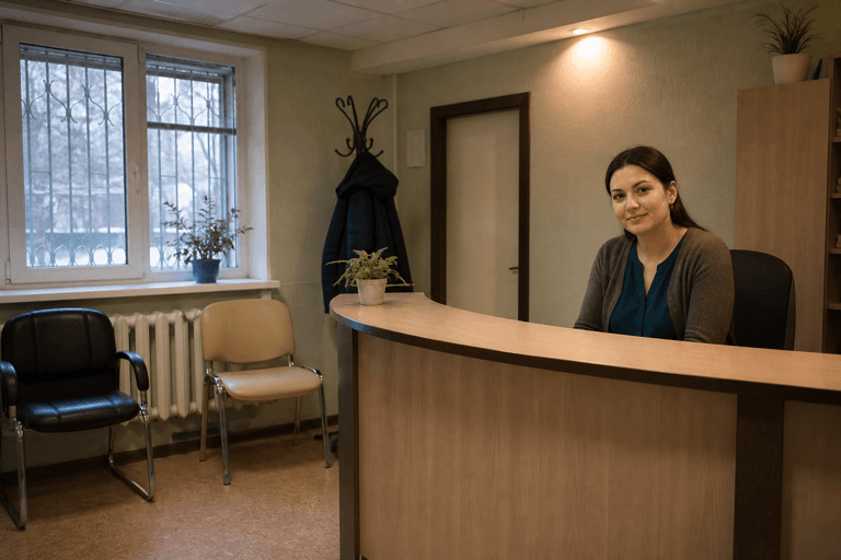 Зона приёма посетителей филиала «Наркология Москвы» по адресу: 127410, г Москва, Алтуфьевский р-н, Путевой пр-д, д 2