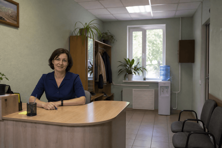 Зона приёма посетителей филиала «Наркология Москвы» по адресу: 129281, г Москва, Бабушкинский р-н, ул Менжинского, д 32Д