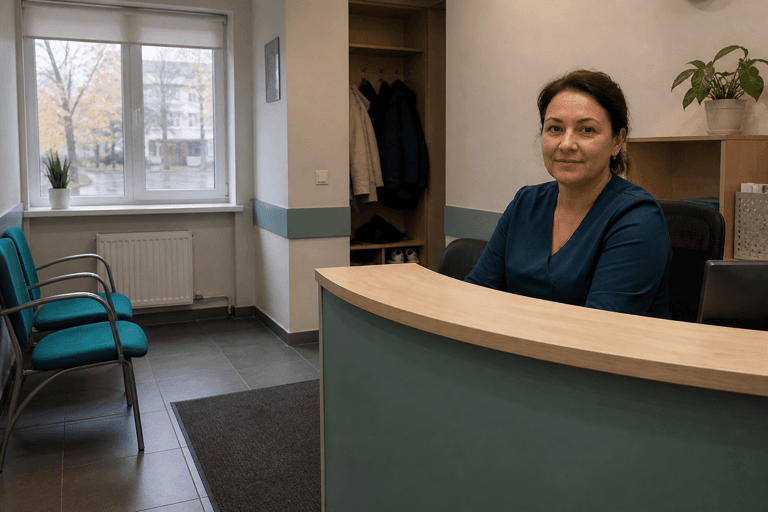 Зона приёма посетителей филиала «Наркология Москвы» по адресу: 109012, г Москва, Тверской р-н, пр-д Воскресенские Ворота, д 1А