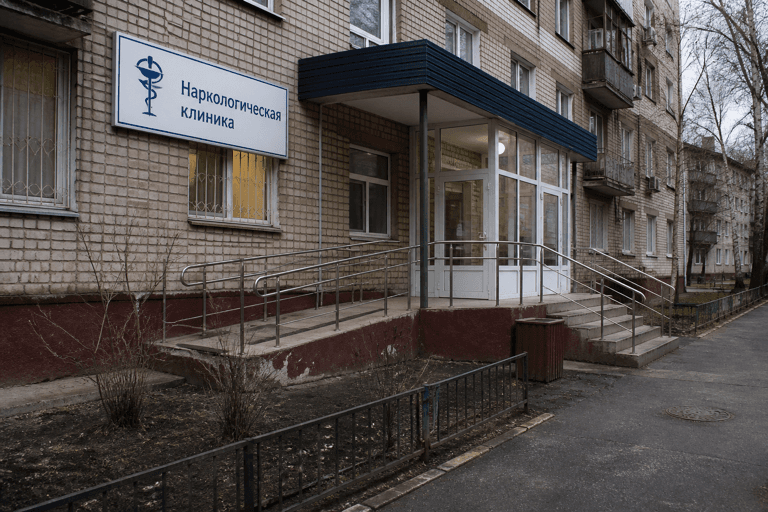 Вход филиала «Наркология Москвы» по адресу: 125493, г Москва, Головинский р-н, ул Смольная, д 4 стр 2