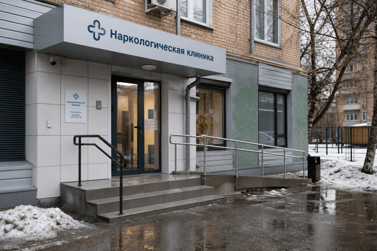 Вход филиала «Наркология Москвы» по адресу: 125239, г Москва, р-н Коптево, 3-й Михалковский пер, д 15 к 1