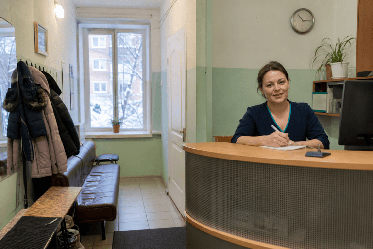 Зона приёма посетителей филиала «Наркология Москвы» по адресу: 140152, Московская обл, г Раменское, село Малышево, ул Пограничная, д 14