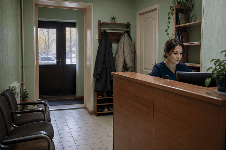 Зона приёма посетителей филиала «Наркология Москвы» по адресу: 119421, г Москва, Обручевский р-н, ул Обручева, д 28 к 4 стр 4