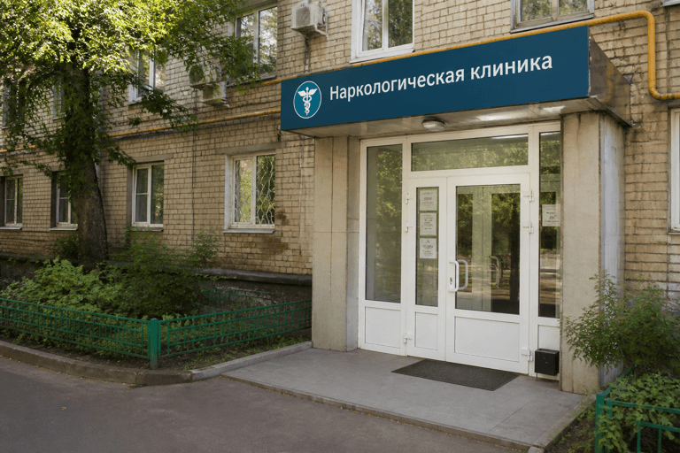 Вход филиала «Наркология Москвы» по адресу: 119192, г Москва, р-н Раменки, Мичуринский пр-кт, д 26